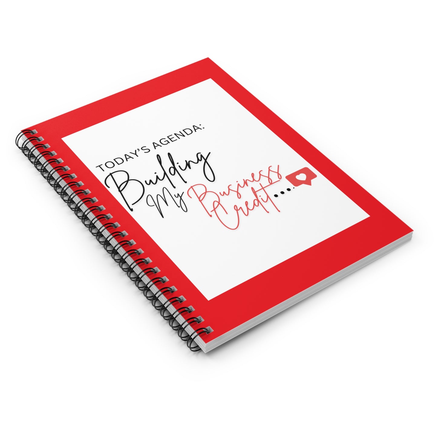Motivational Business Credit Spiral Notebook - Agenda Planner for Entrepreneurs