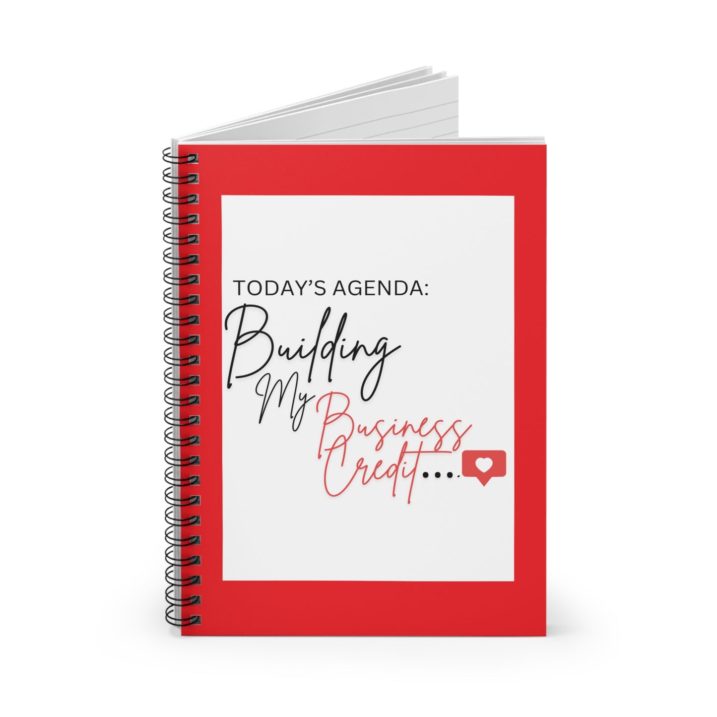 Motivational Business Credit Spiral Notebook - Agenda Planner for Entrepreneurs